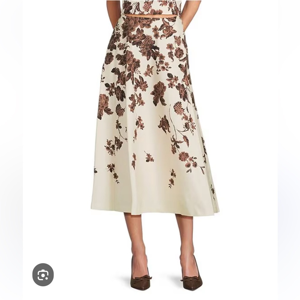NWT Antonio Melani x Style Bungalow Chintz Floral Coordinating Canvas  Skirt - Picture 2 of 12